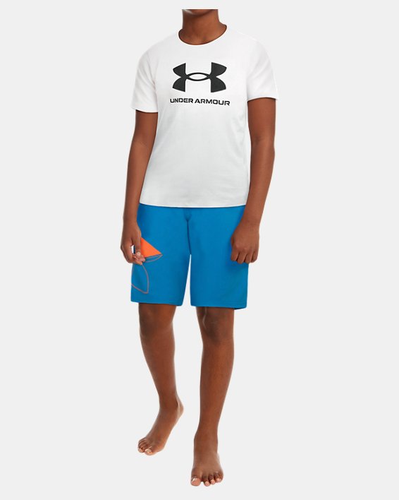 Boys' UA Solid Volley Shorts, Blue, pdpMainDesktop image number 0
